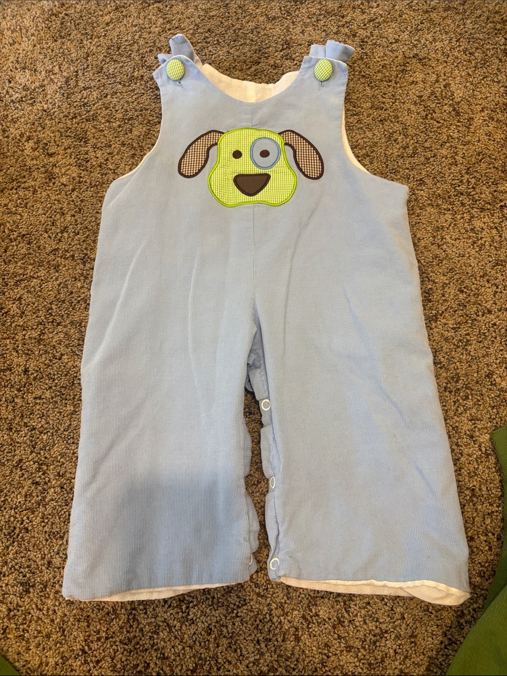 Blue Baby Boys' One-Piece Romper with Puppy Applique